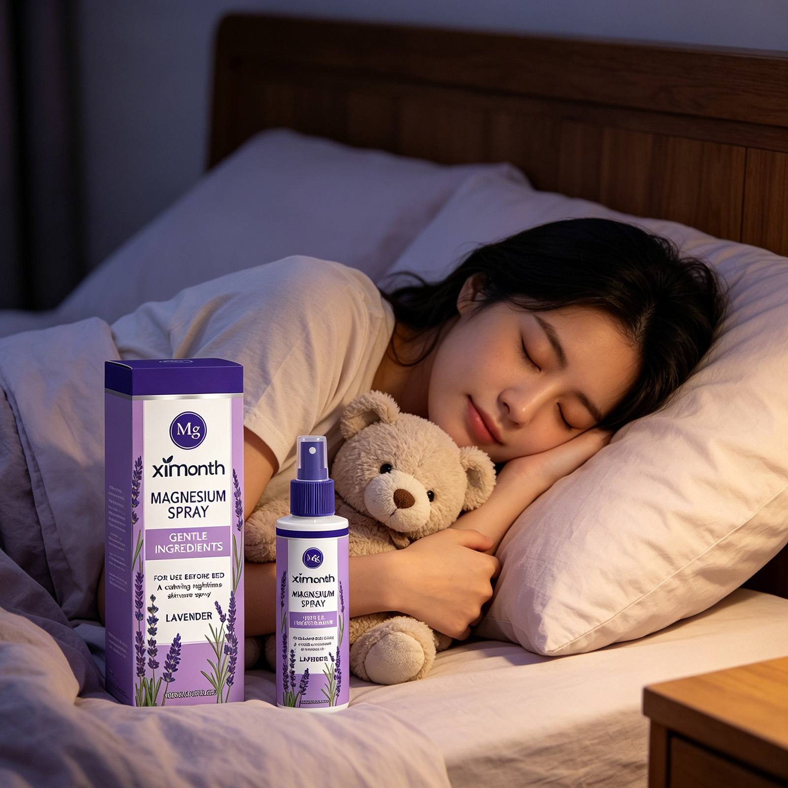 Lavender Pillow Spray - رذاذ المغنيسيوم من Ximonth لنوم أفضل