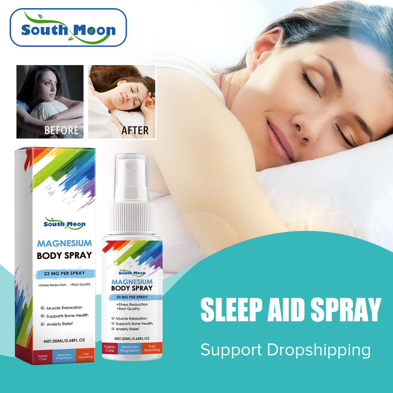 Lavender Pillow Spray - جنوب القمر الأرق علاج رذاذ سقوط