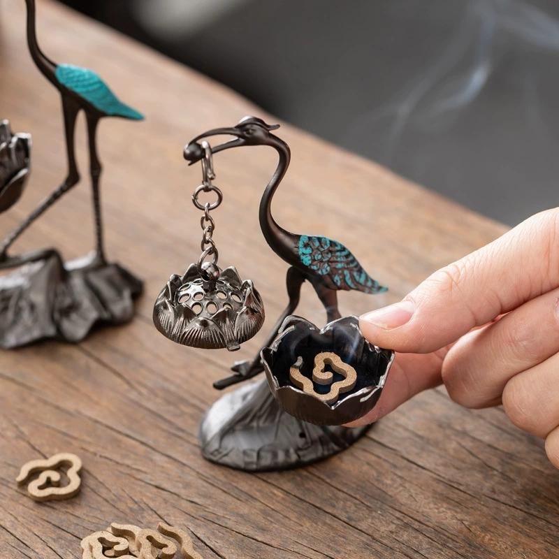 Incense Cone Holder - 【السلام】مبخرة بتصميم صيني من سبيكة الزنك،
