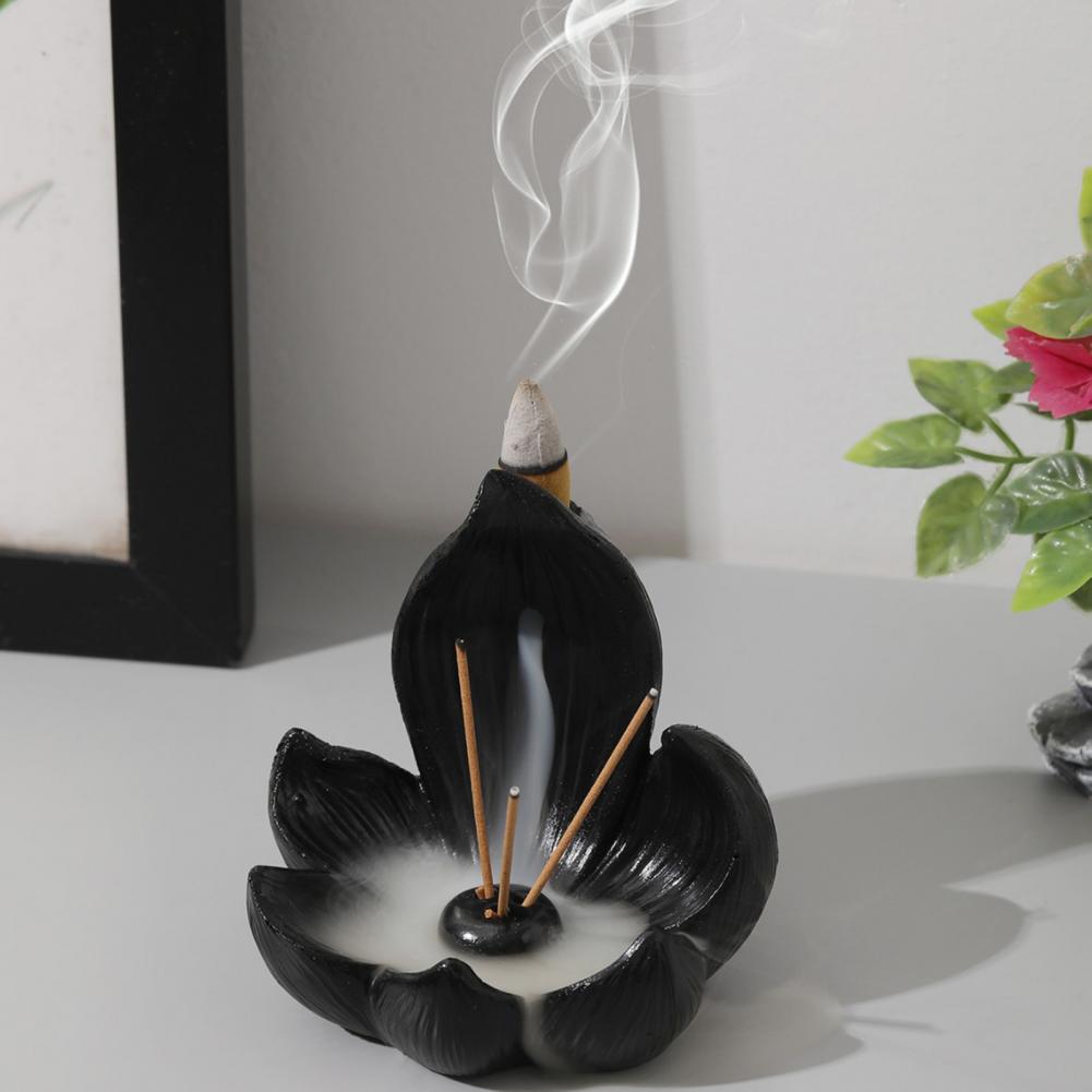 Incense Cone Holder - حامل بخور اللوتس من الراتنج، مبخرة