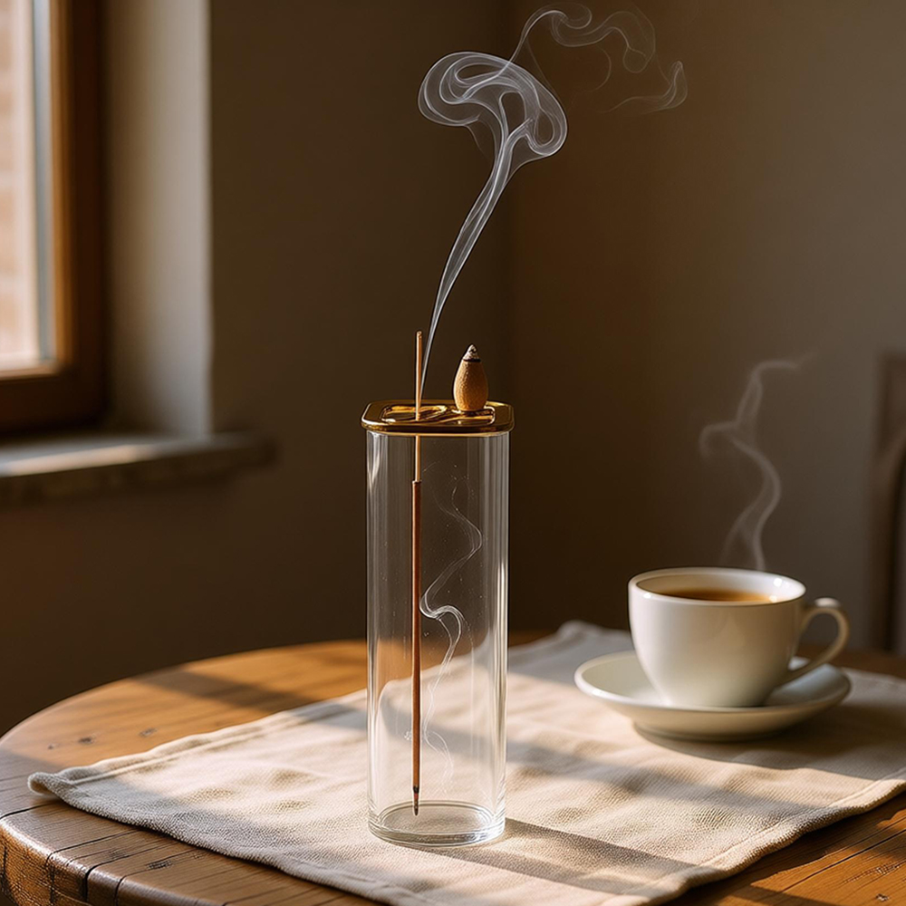 مبخرة معدنية زجاجية مزدوجة للع - مراجعة Incense Cone Holder وسعره