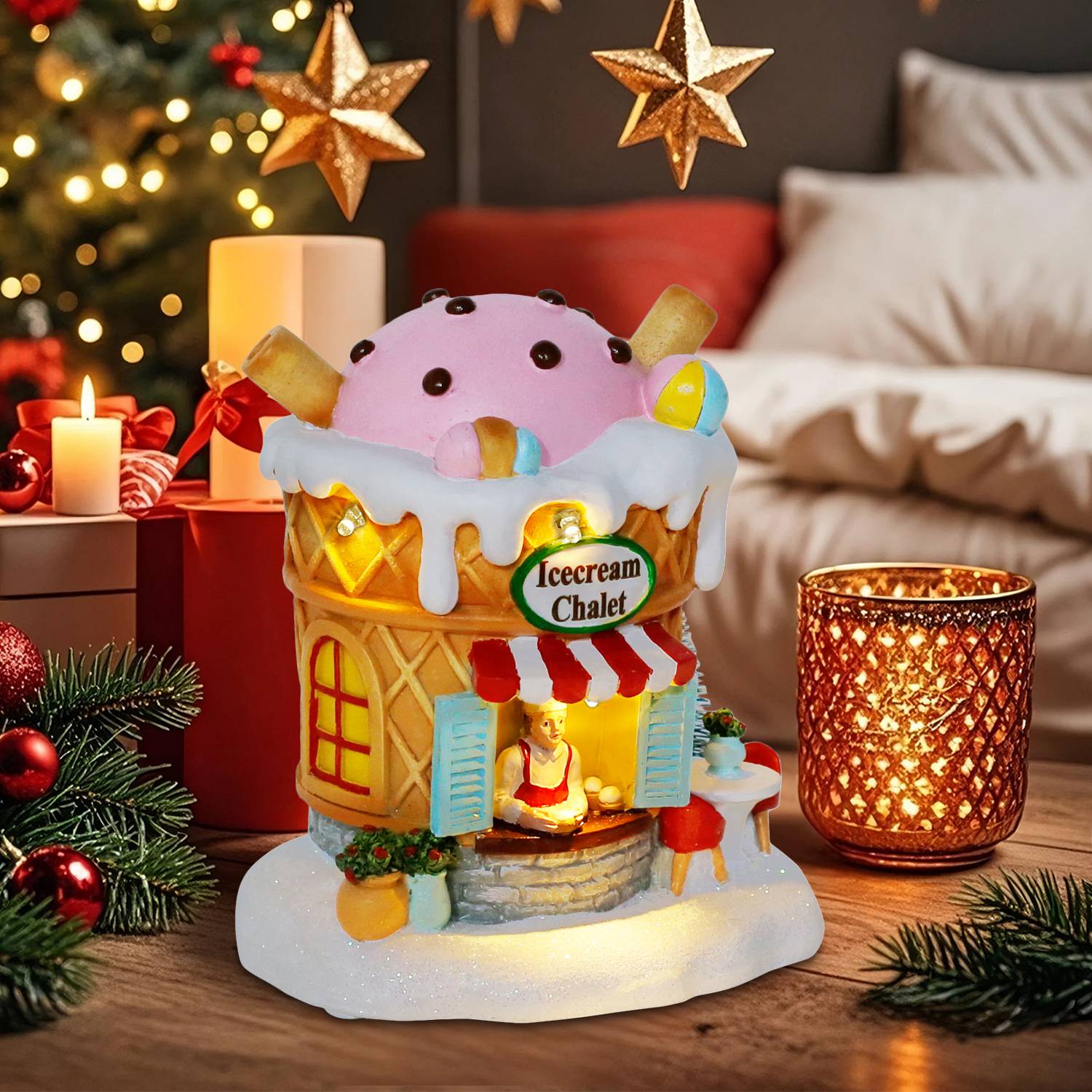 تضيء بيت قرية الزنجبيل، ديكور  - مراجعة Home Fragrance Gingerbread وسعره